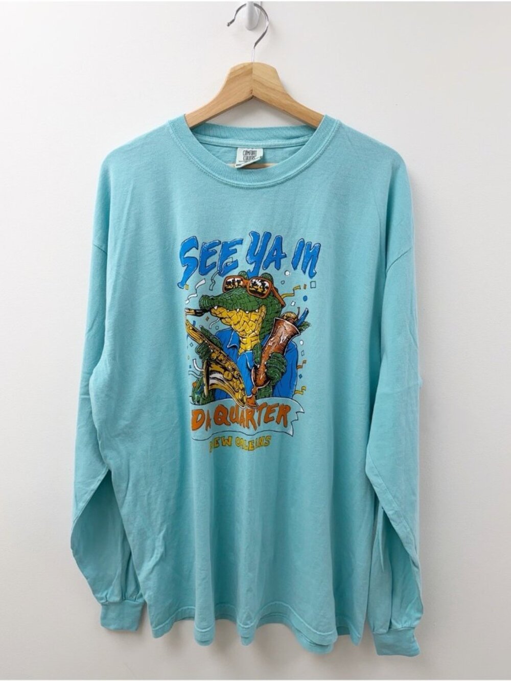 Comfort Colors See Ya In Da Quarter Long Sleeve Heavyweight Sz 2XL Unisex Cotton